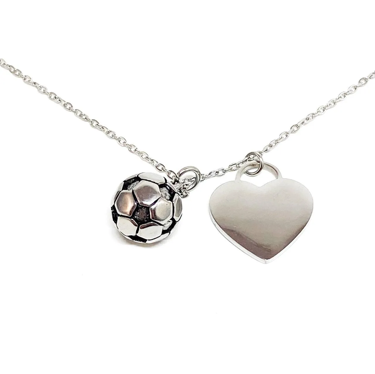 COLLANA PALLONE E CUORE PERSONALIZZABILE ORO O ARGENTO