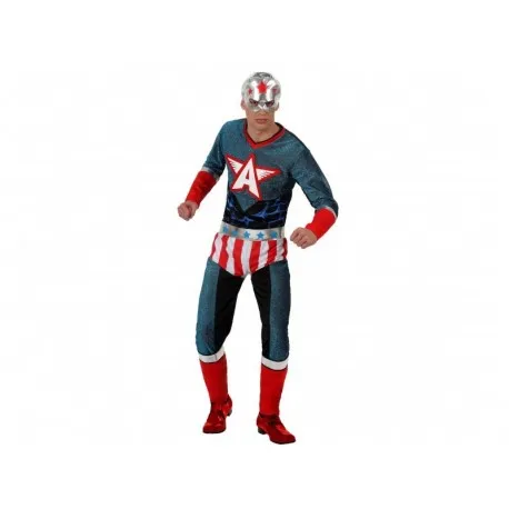 Costume super eroe America uomo taglia XL colroe rosso e blu