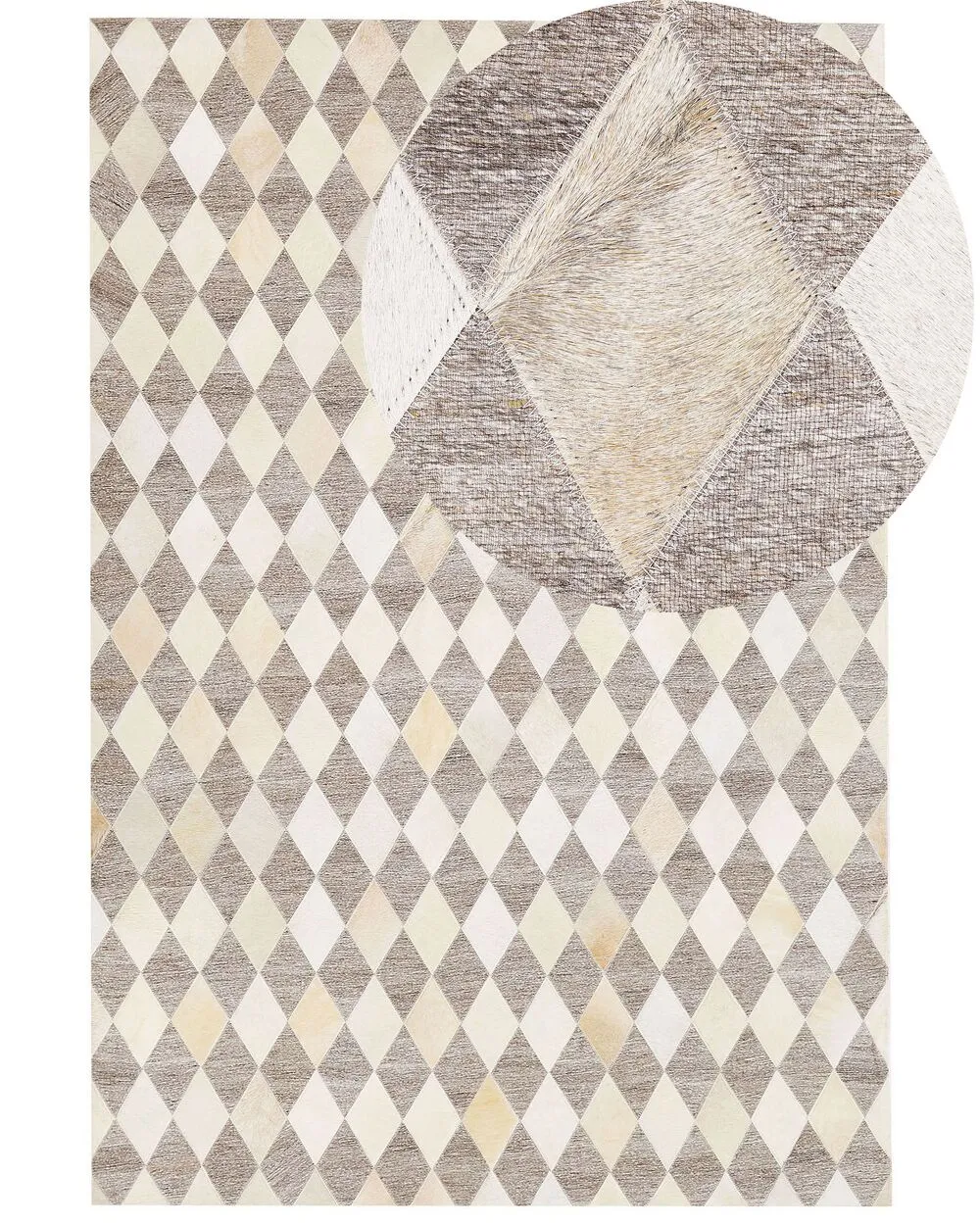 Cowhide Area Rug 140 x 200 cm Beige and Brown SESLICE