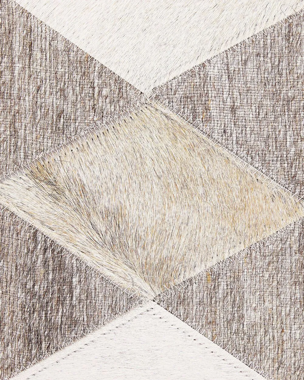 Cowhide Area Rug 140 x 200 cm Beige and Brown SESLICE