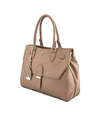 CRISTINAEFFE Borsa a mano effetto saffiano cn ciondolo logo