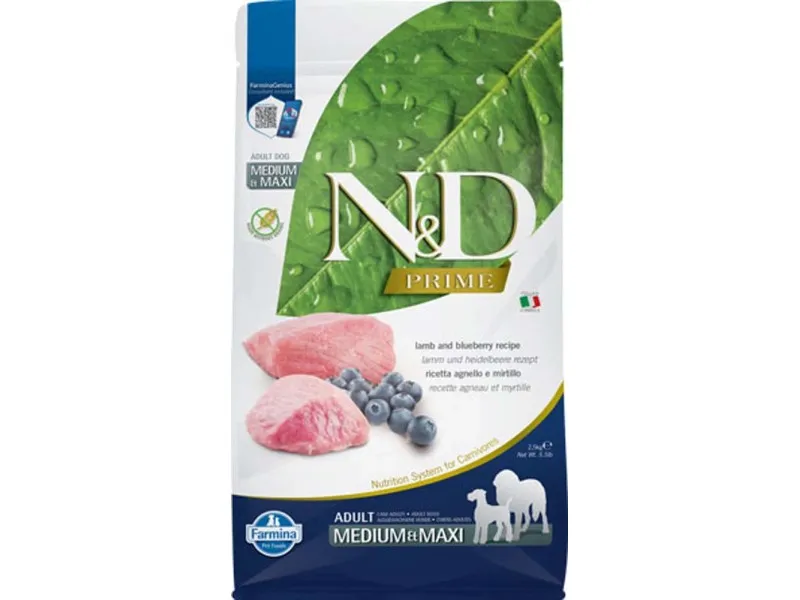 Crocchette per cani N&D Adult Medium Maxi agnello e mirtillo 2,5 kg