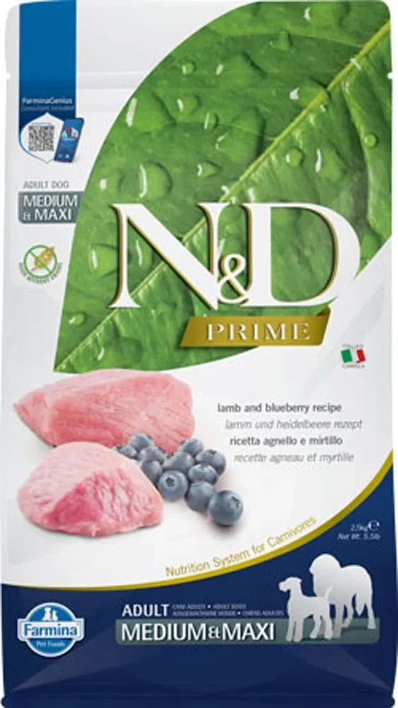 Crocchette per cani N&D Adult Medium Maxi agnello e mirtillo 2,5 kg