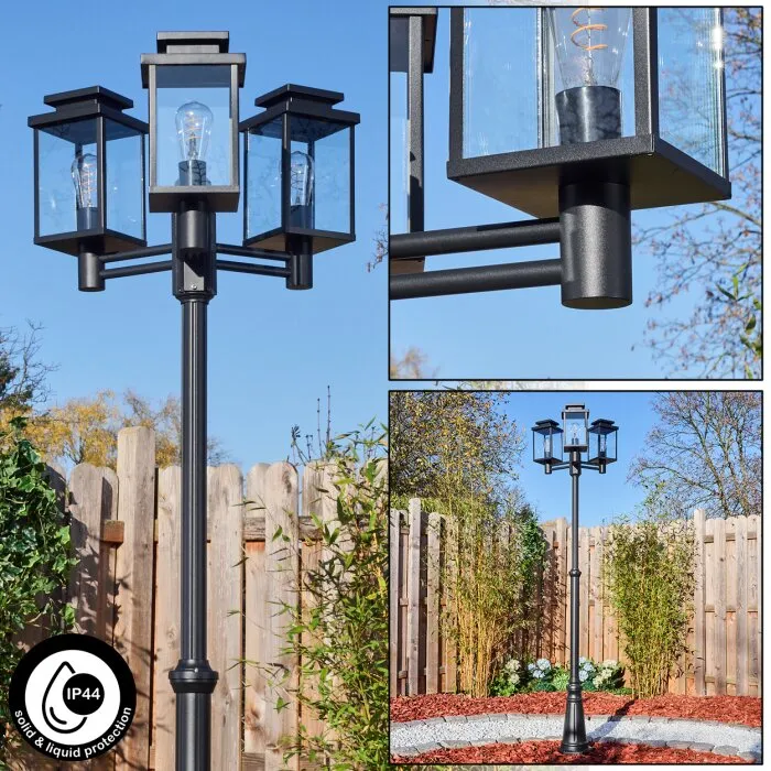 Dalasjo Lampione multibraccia, Illuminazione viale Nero, 3-Luci