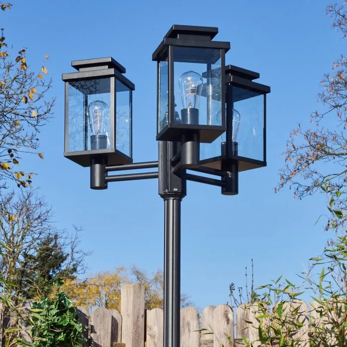 Dalasjo Lampione multibraccia, Illuminazione viale Nero, 3-Luci