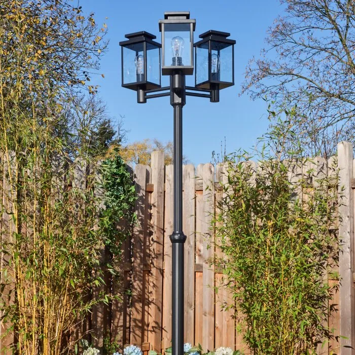 Dalasjo Lampione multibraccia, Illuminazione viale Nero, 3-Luci