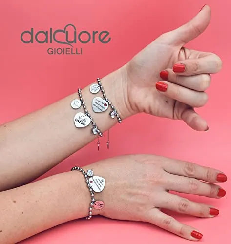 dalcuore Bracciale Amicizia, Ipoallergenico, Idee Regalo Donna Compleanno Amica Migliore Braccialetto Frasi Speciali per Amiche 