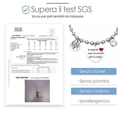 dalcuore Bracciale Amicizia, Ipoallergenico, Idee Regalo Donna Compleanno Amica Migliore Braccialetto Frasi Speciali per Amiche 