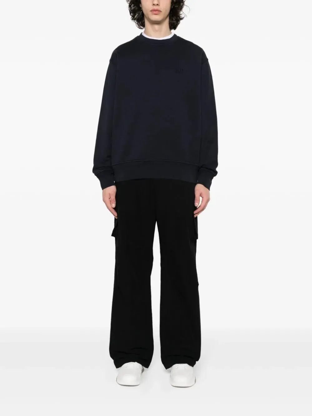 `Diagonal Fleece` `Lens` Crew-Neck Sweatshirt