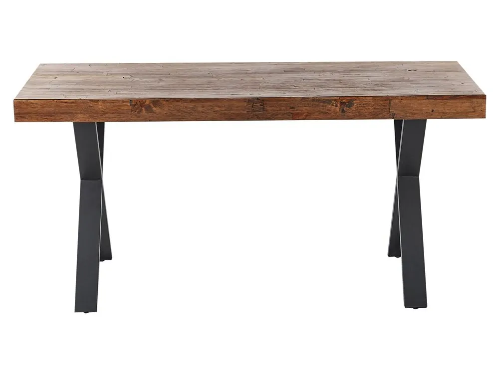 Dining Table CLIFTON Dark Brown 160 cm 90 cm Pine Wood