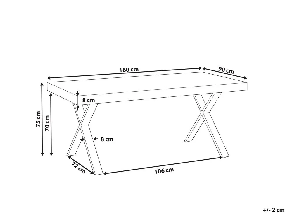 Dining Table CLIFTON Dark Brown 160 cm 90 cm Pine Wood