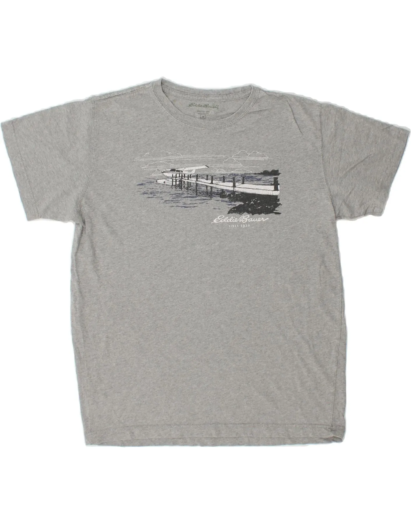 EDDIE BAUER Mens Graphic T-Shirt Top Medium Grey