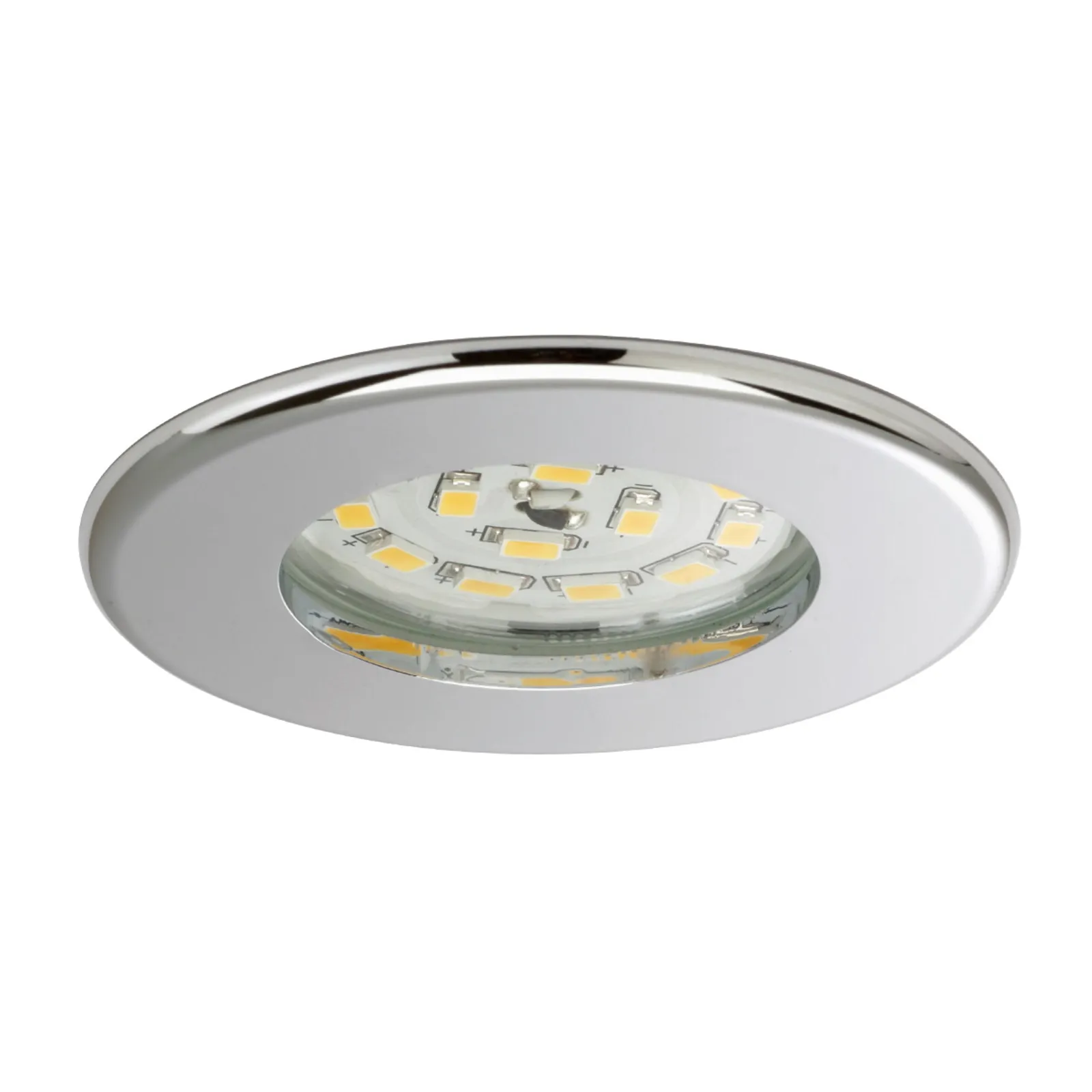 Efficiente downlight LED Nikas IP44 cromo