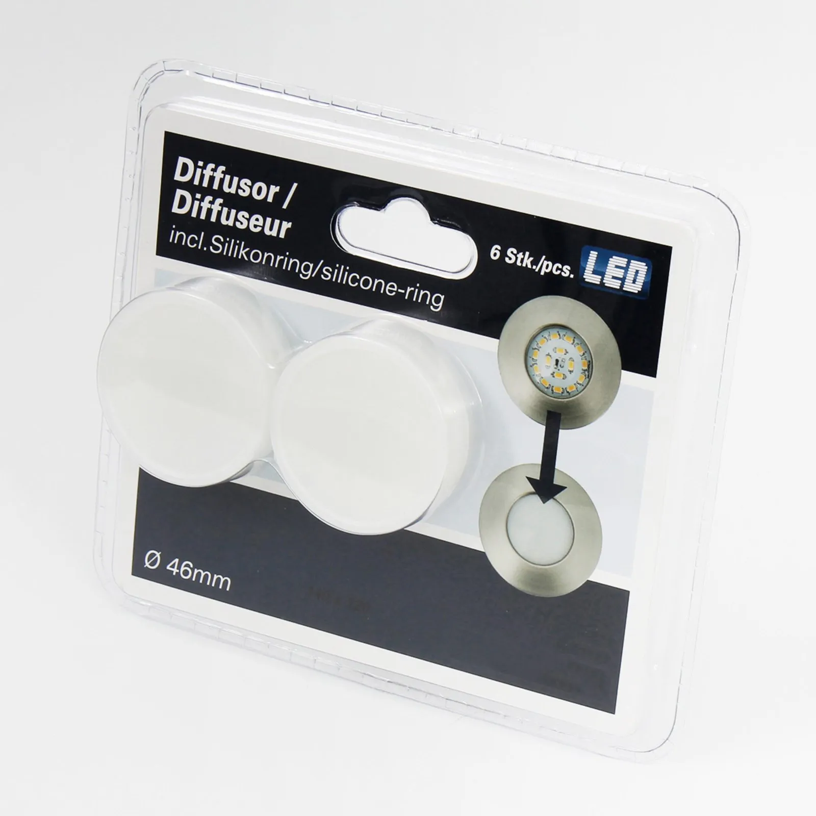 Efficiente downlight LED Nikas IP44 cromo