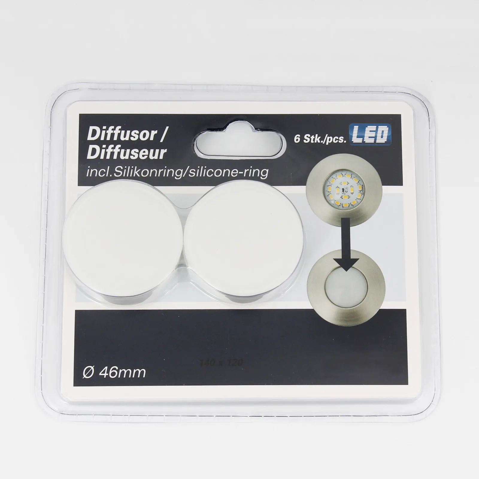 Efficiente downlight LED Nikas IP44 cromo