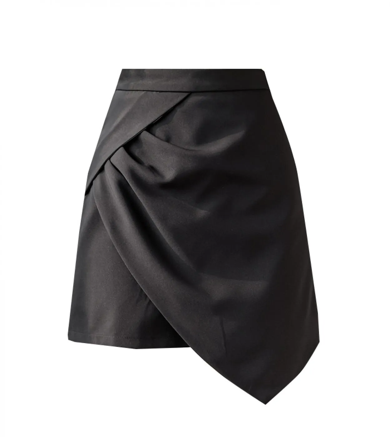 Elegante minigonna a pieghe blu a vita alta Donna Primavera Estate Moda Asimmetria Una linea Gonne corte Casual Office Lady Sk
