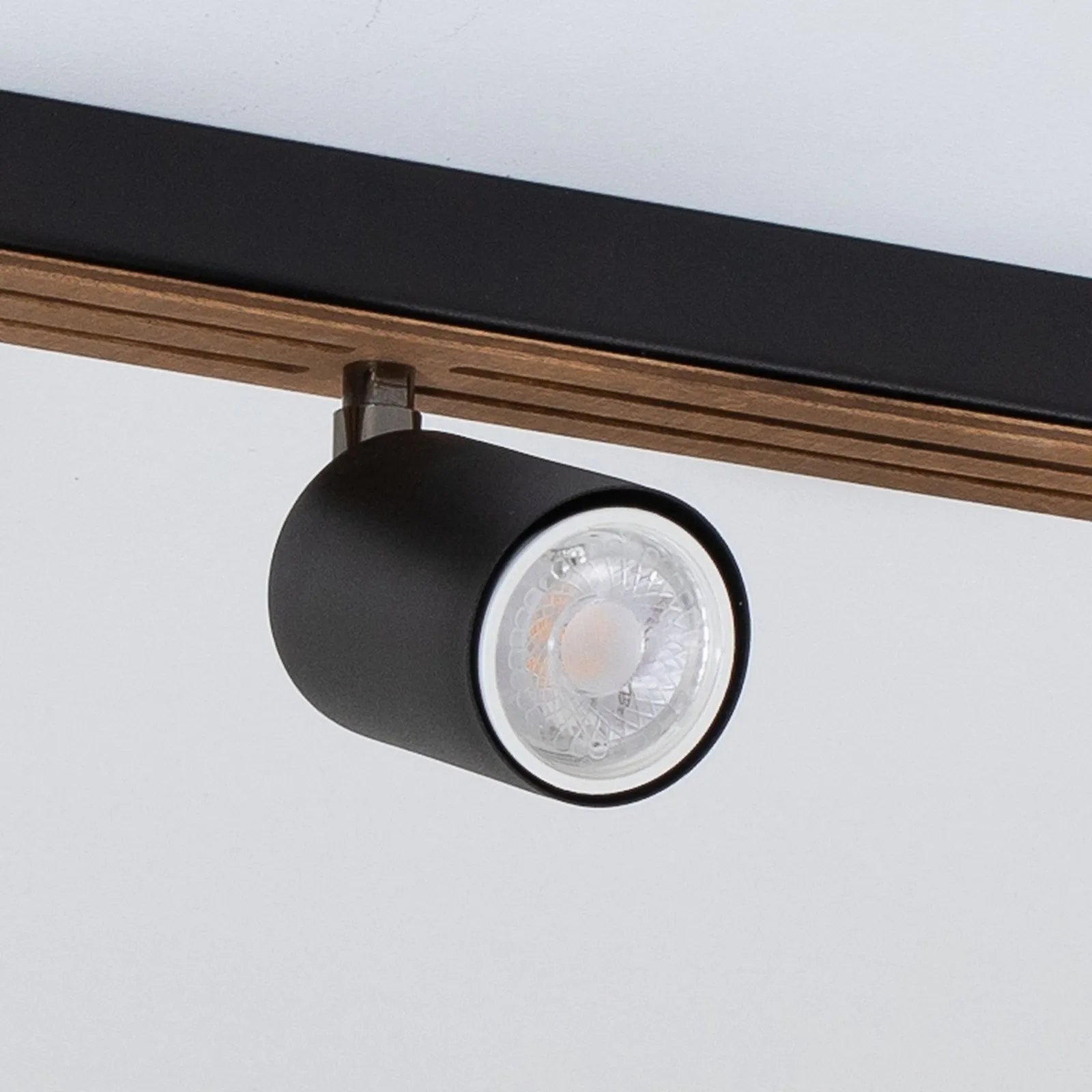 Envostar Tino spot soffitto 4 luci nero/legno