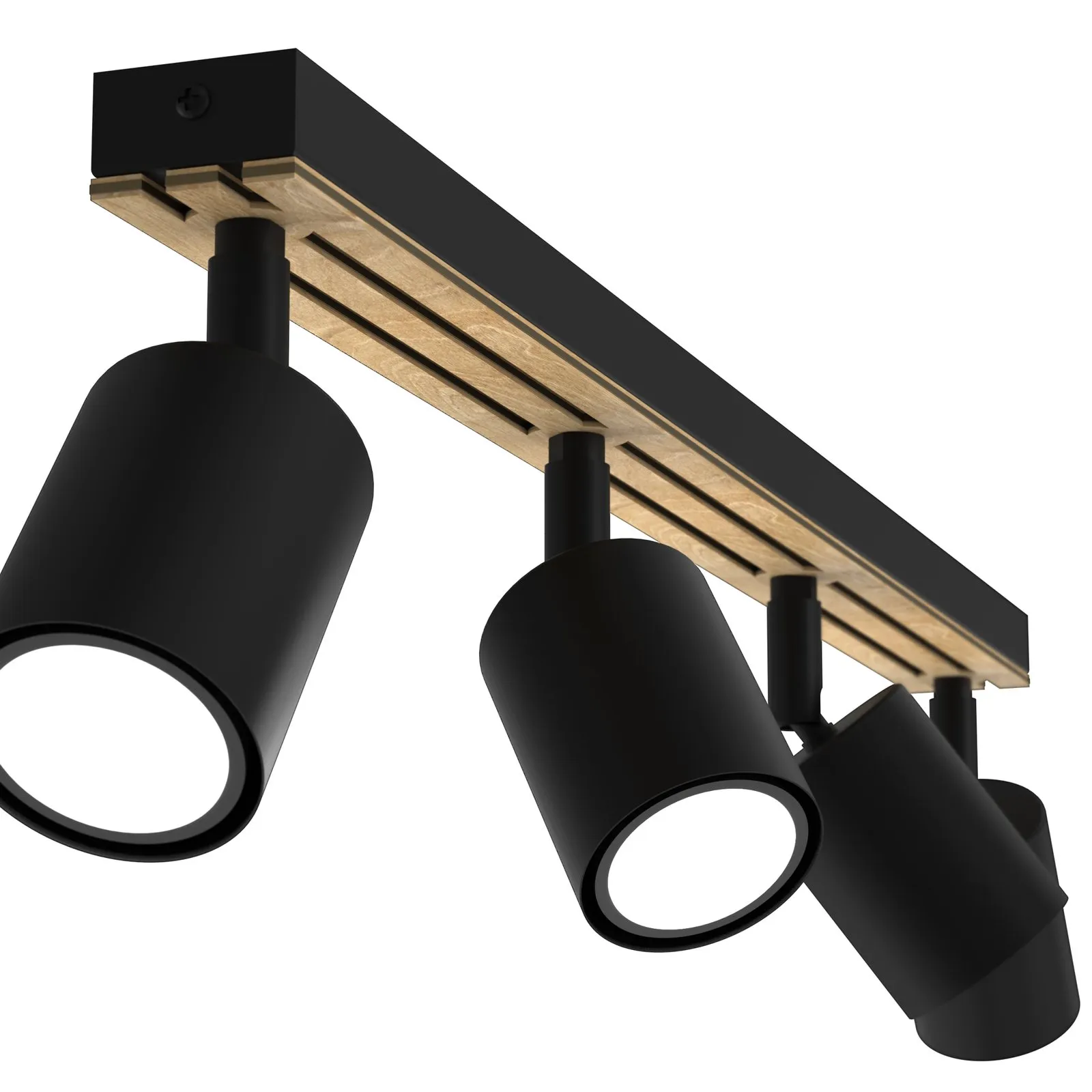 Envostar Tino spot soffitto 4 luci nero/legno