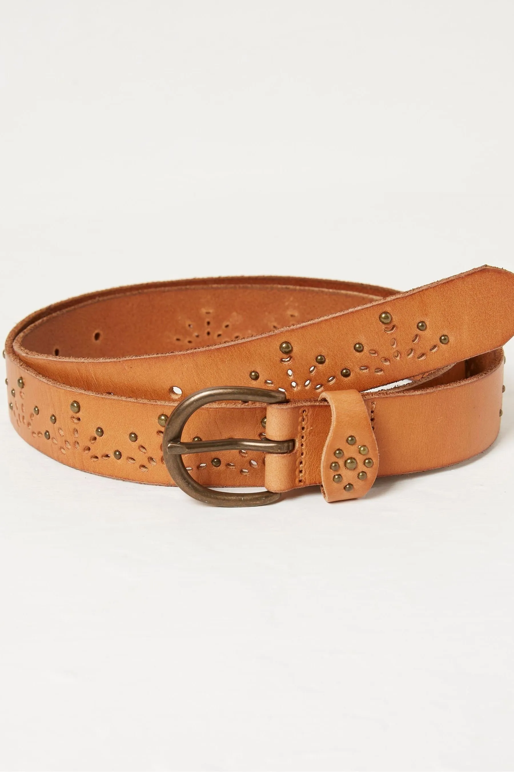 FatFace - Cintura in pelle con taglio geometrico al laser