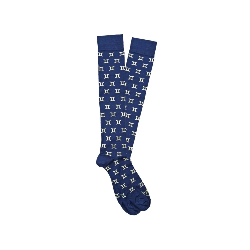 Fefè Napoli - Calzini Uomo Zodiaco Gemelli Blu - Calze - Handmade in Italy - Luxury Exclusive Collection