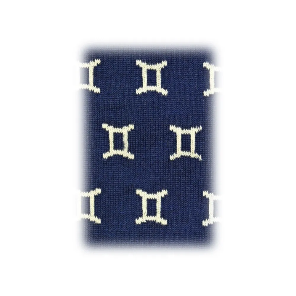 Fefè Napoli - Calzini Uomo Zodiaco Gemelli Blu - Calze - Handmade in Italy - Luxury Exclusive Collection