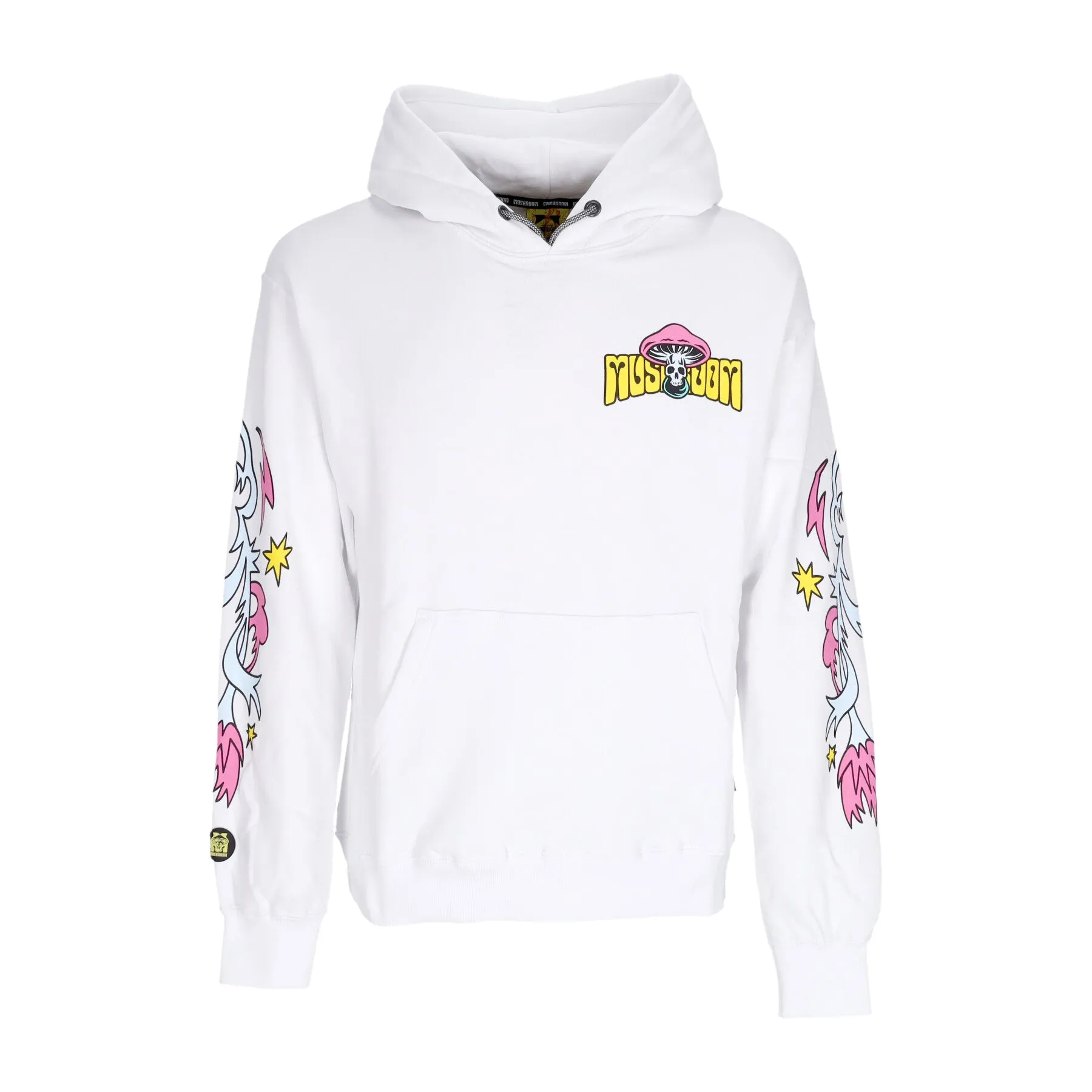 Felpa Cappuccio Uomo Flowers Hoodie White