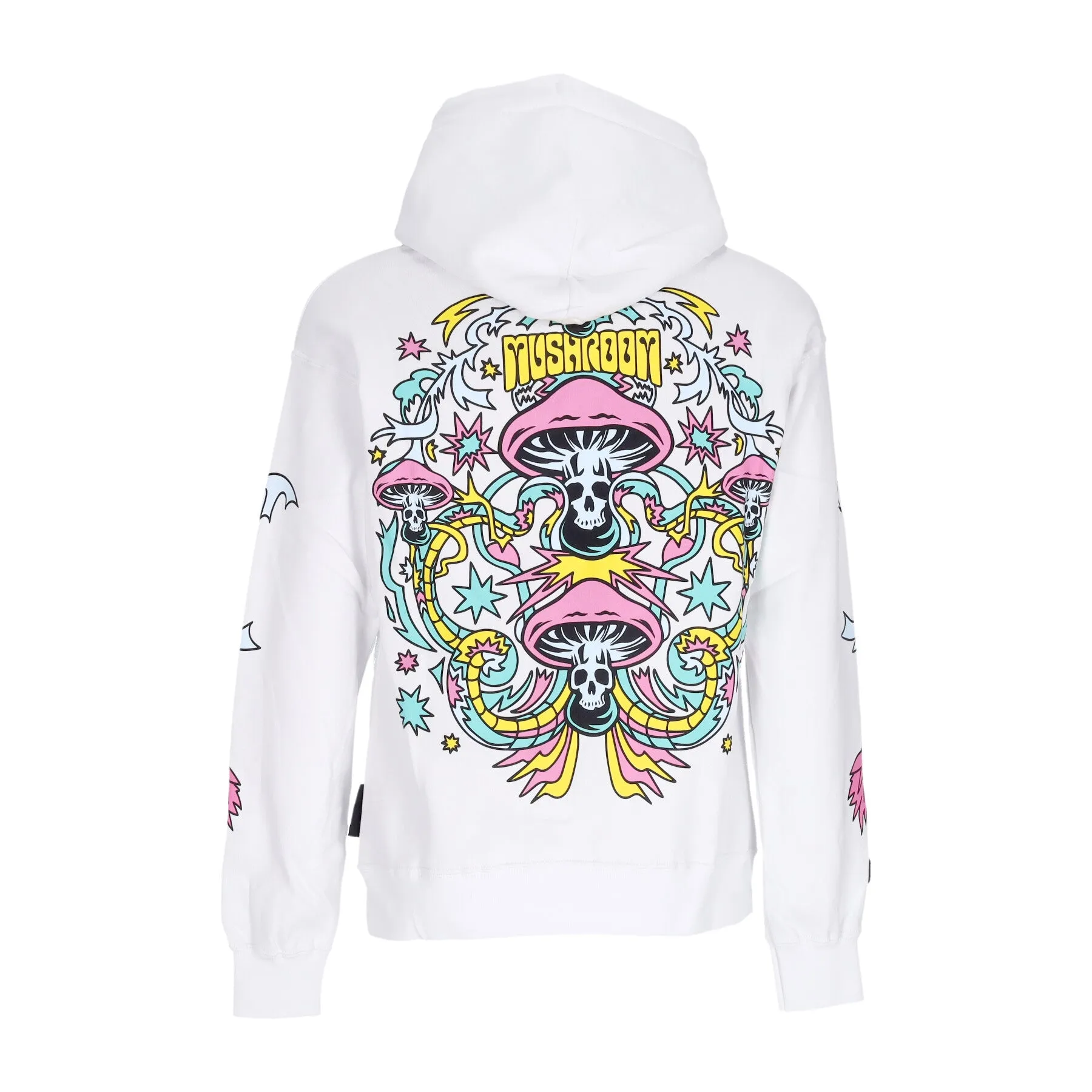 Felpa Cappuccio Uomo Flowers Hoodie White