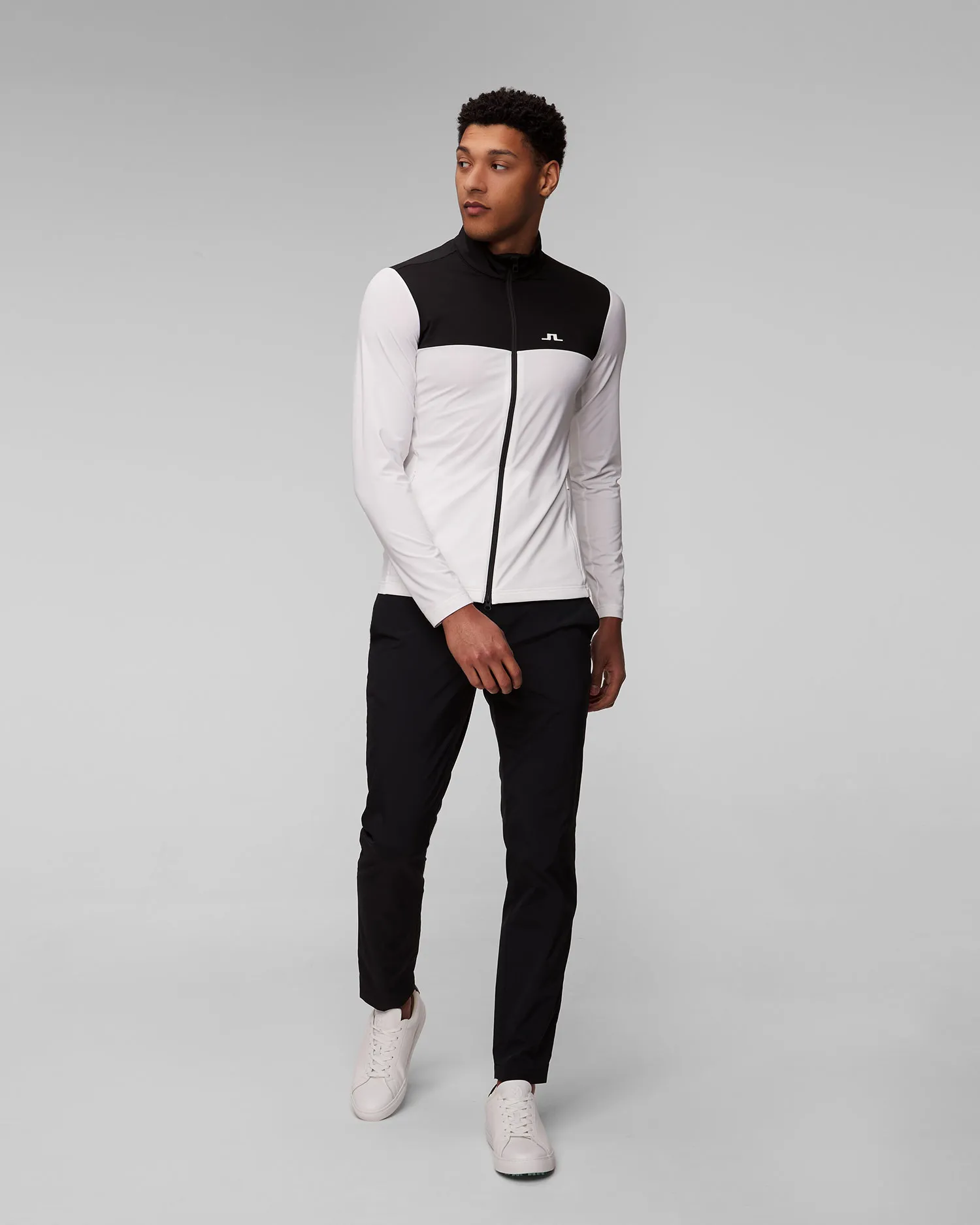 Felpa da uomo J.Lindeberg Banks Mid Layer GMJS10331-white