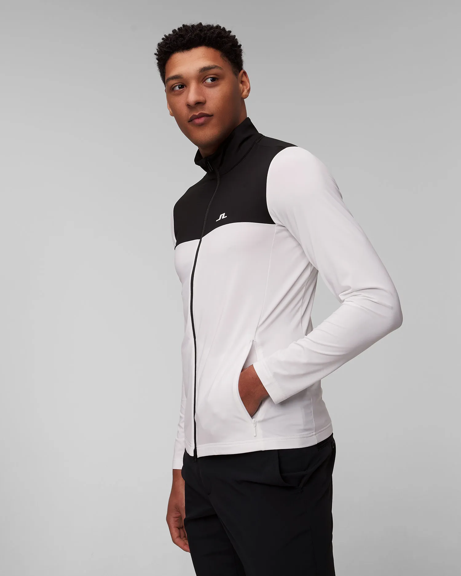 Felpa da uomo J.Lindeberg Banks Mid Layer GMJS10331-white