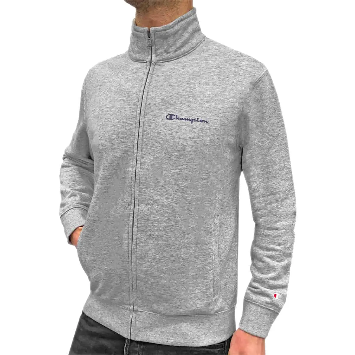 Felpa Garzata Zip Mini Logo 219840 Uomo CHAMPION