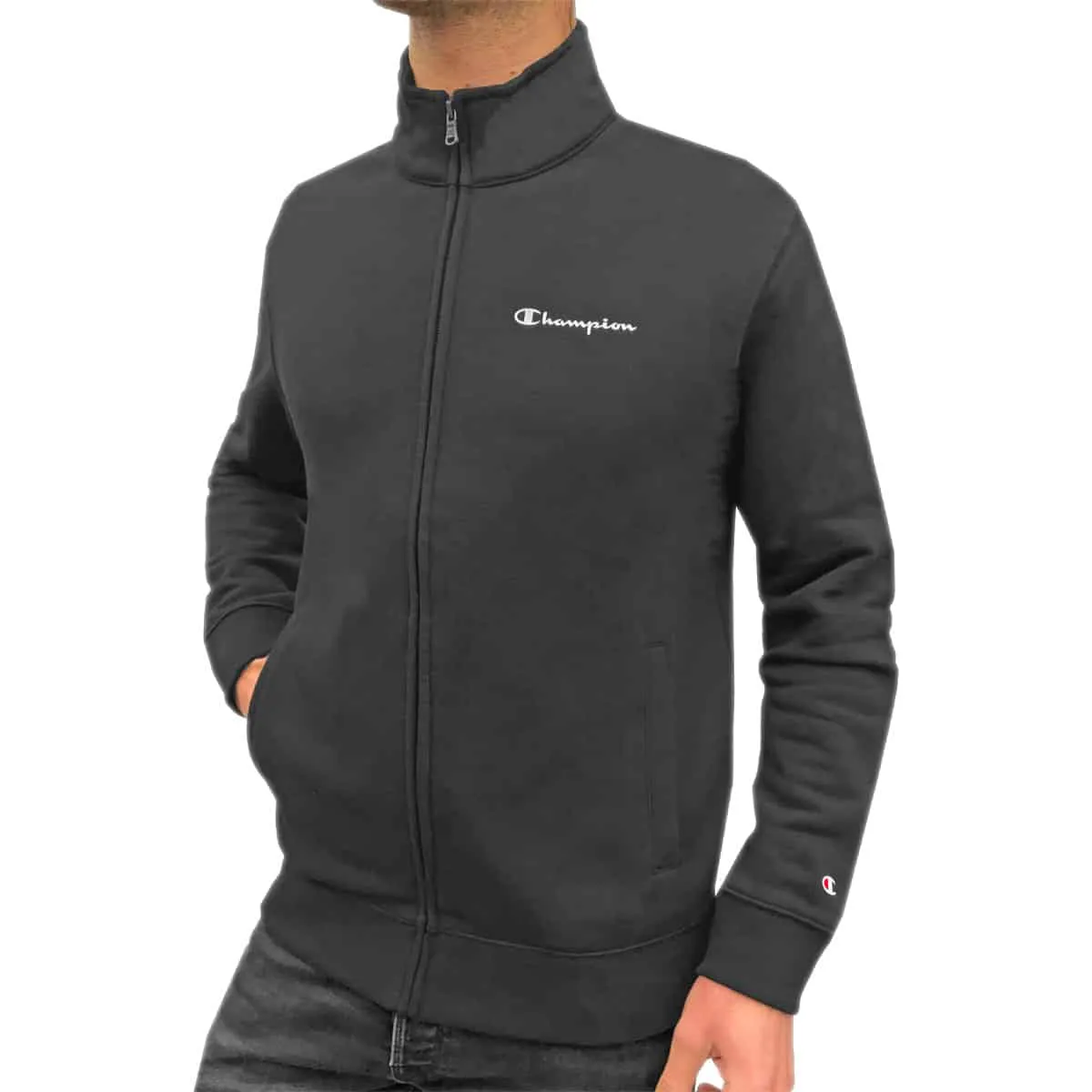 Felpa Garzata Zip Mini Logo 219840 Uomo CHAMPION