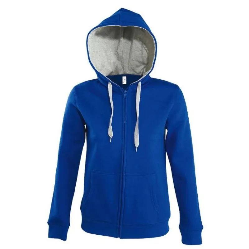 Felpa Sol’s Donna full zip cappuccio 50% cotone 50% poliestere