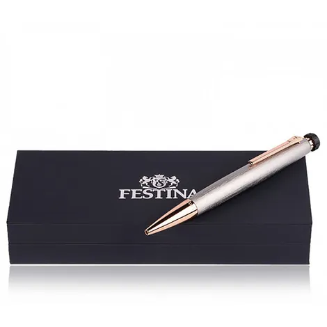 FESTINA Penna a sfera Festina in acciaio grigio e rose