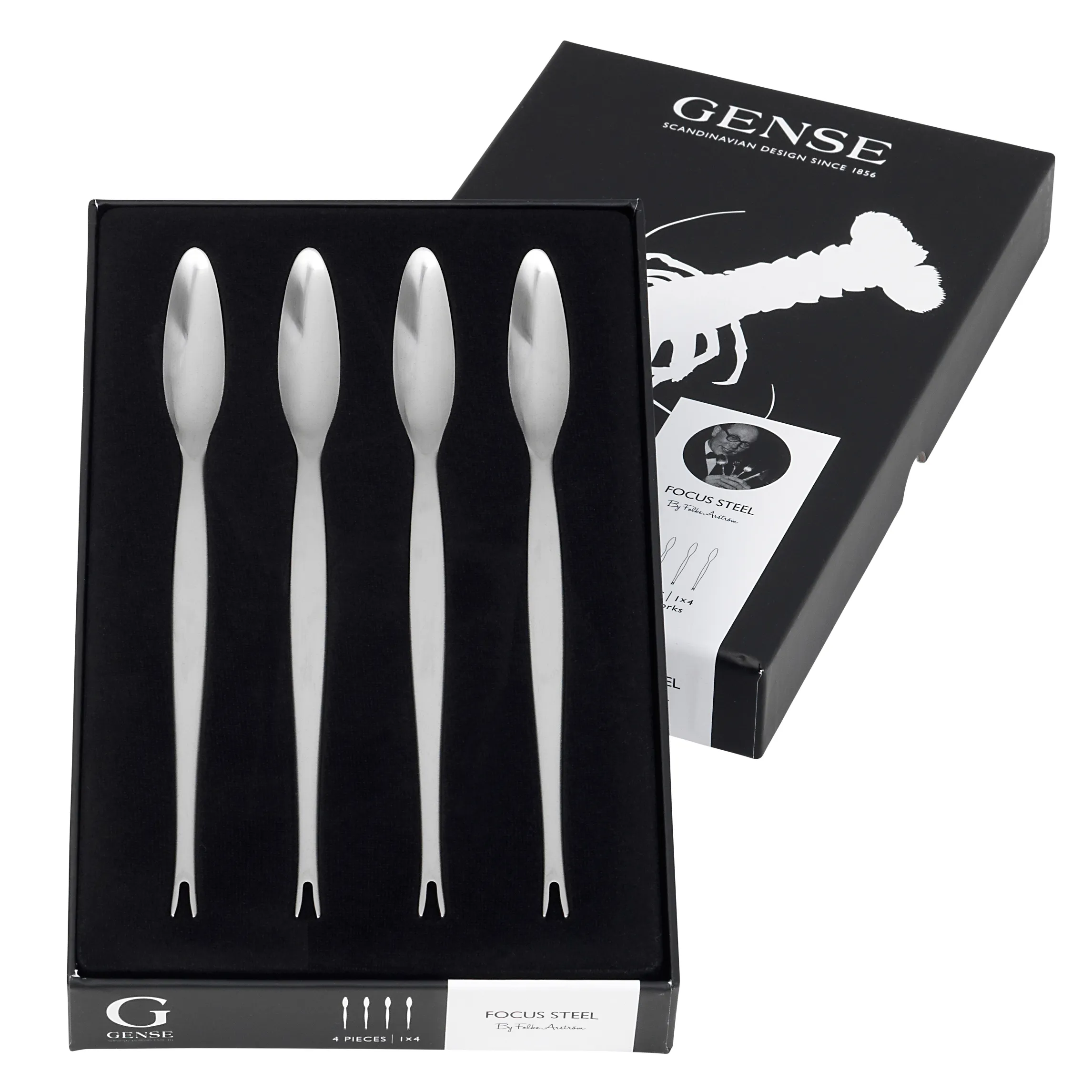 Forchetta per aragosta Focus Steel.jp{font-size:18px}confezione da 4 in acciaio inox