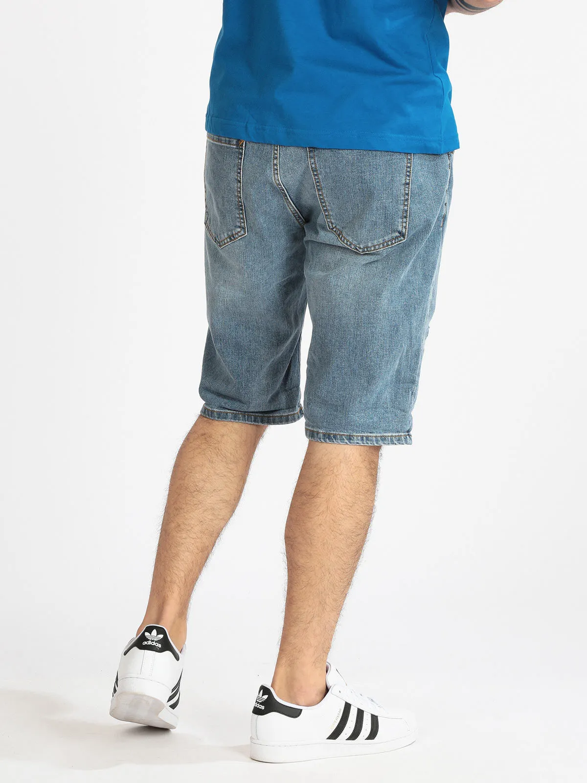 Frankie Malone Bermuda homme en jean avec déchirures
