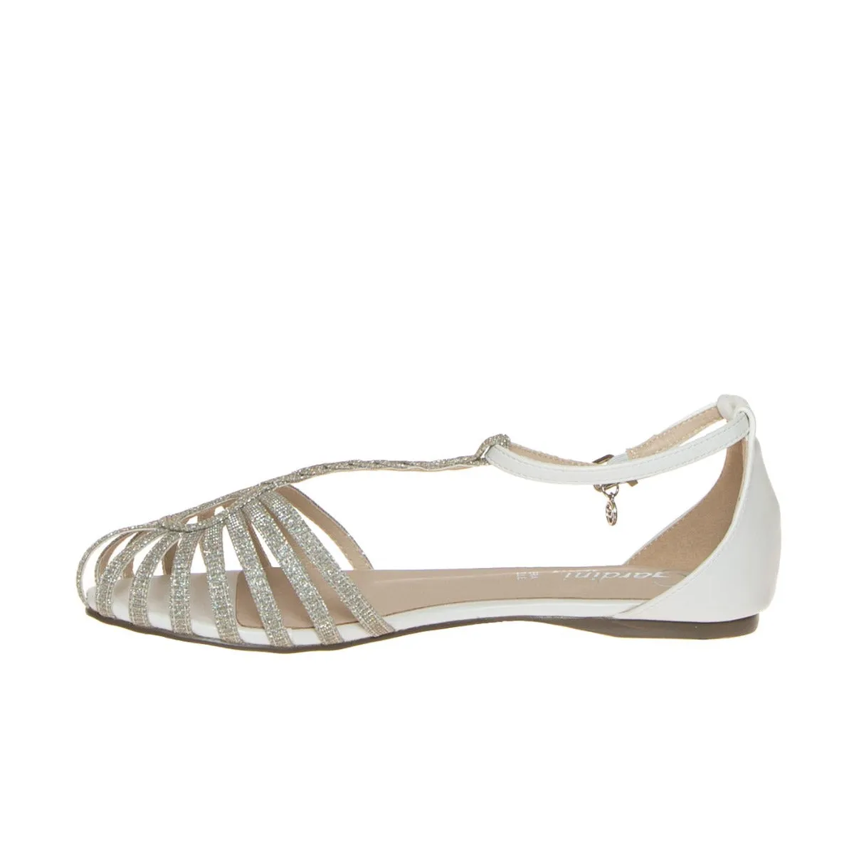 GARDINI SANDALO GABBIETTA 1708714 BRILLANTINI BIANCO  