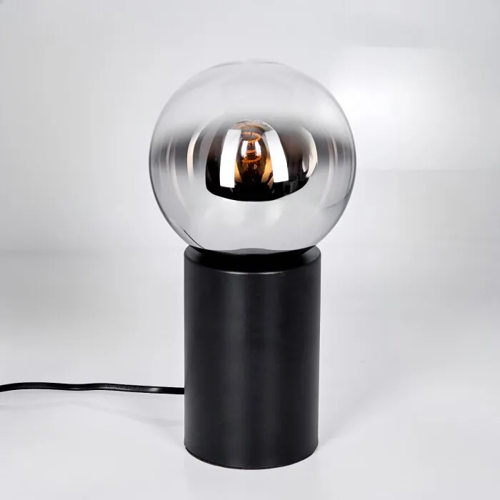 Gastor Lampada a sfera, Lampada da scrivania, Lampada da tavolo Cromo, Chiaro, Grigio fumo, 1-Luce