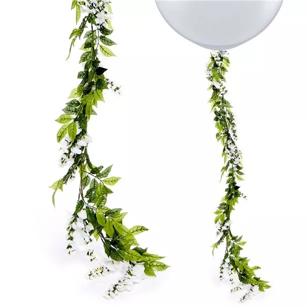 Ghirlanda di fiori bianco glicine 2.1m