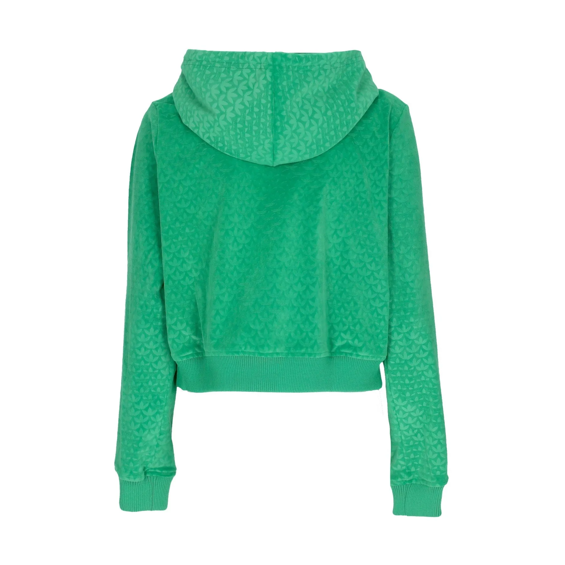 Giacca Tuta Cappuccio Donna Velour Zip Hood Green