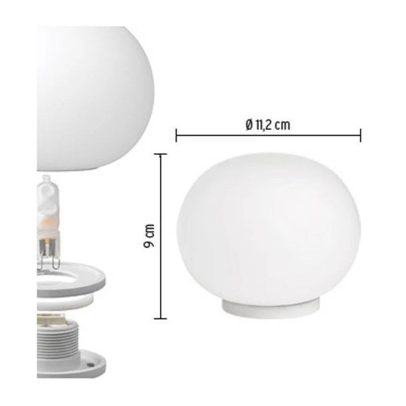 Glo-Ball Mini T Lampada da Tavolo senza Dimmer White - Flos | Acquista online