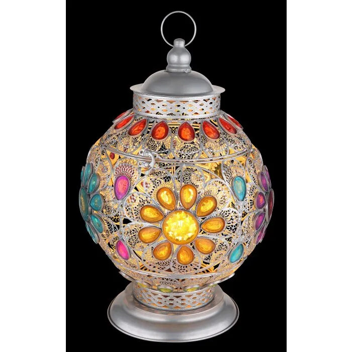 Globo GELASIUS Lampada da tavolo Grigio, Argento, 1-Luce