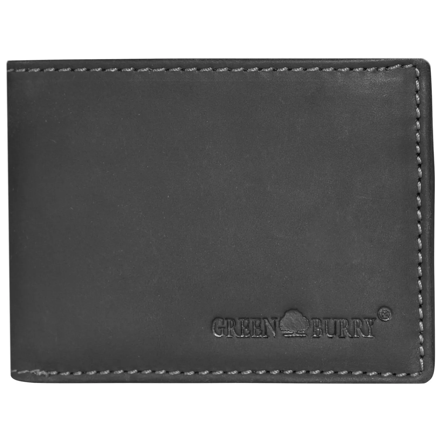Greenburry Portafoglio in pelle nera vintage 12 cm