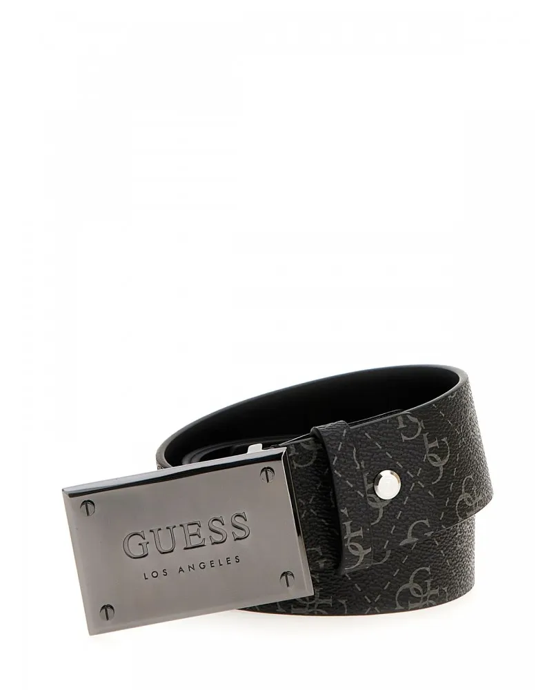 GUESS BM7778P3435 cintura belt uomo in pelle nero logato