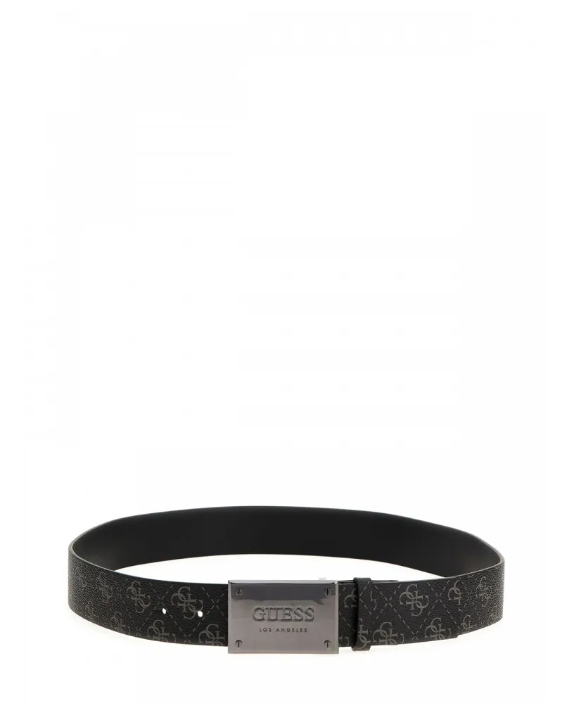 GUESS BM7778P3435 cintura belt uomo in pelle nero logato