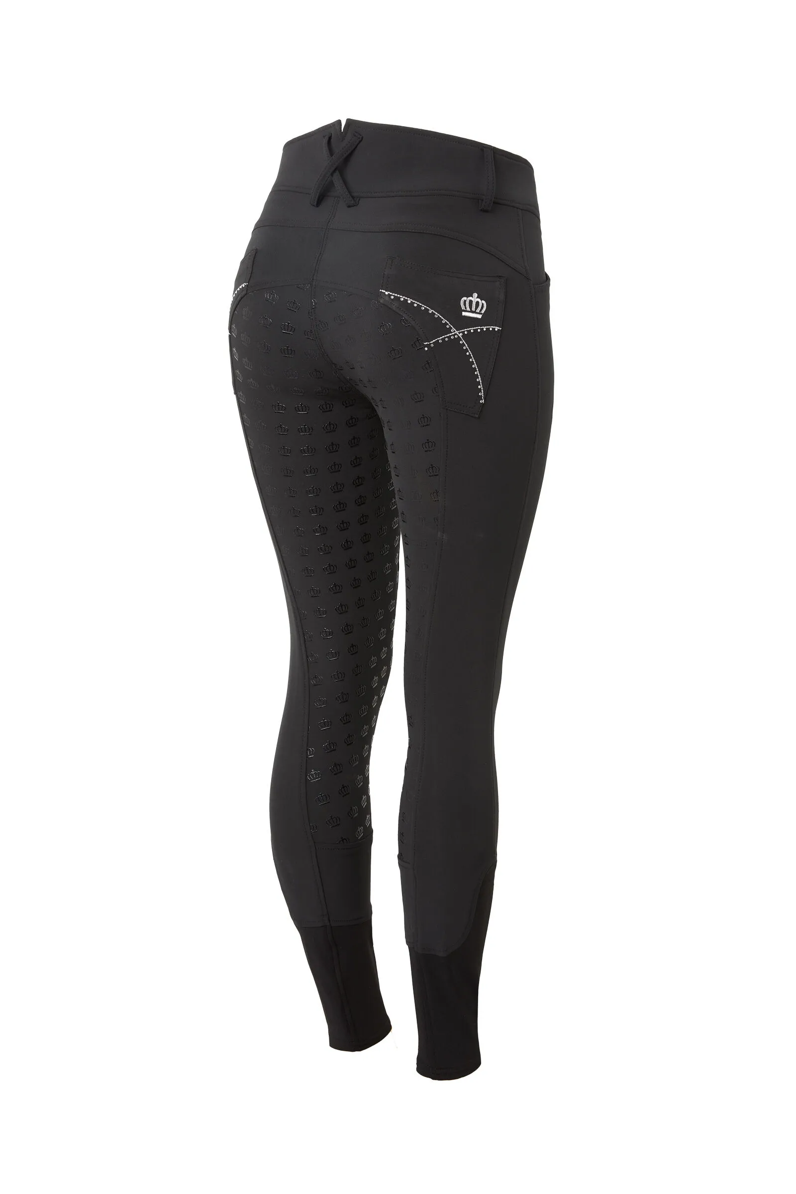Horze Pantaloni da equitazione full in silicone con ricami e cristalli da donna