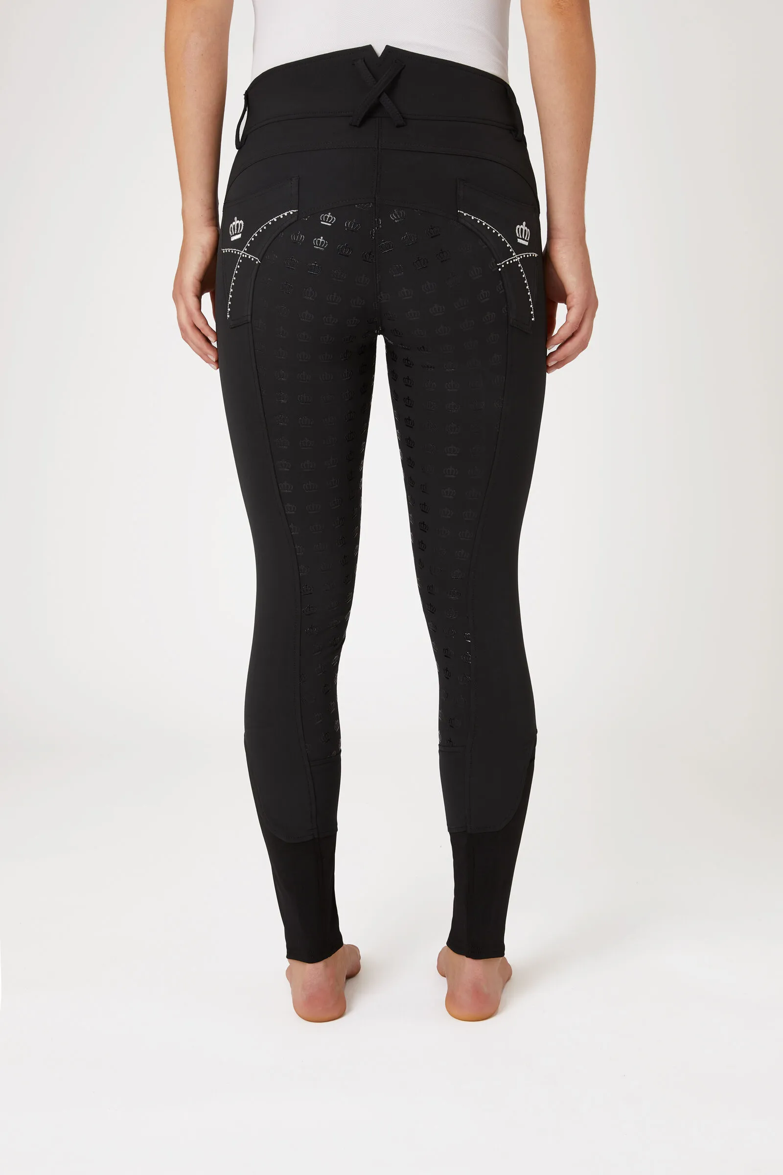 Horze Pantaloni da equitazione full in silicone con ricami e cristalli da donna