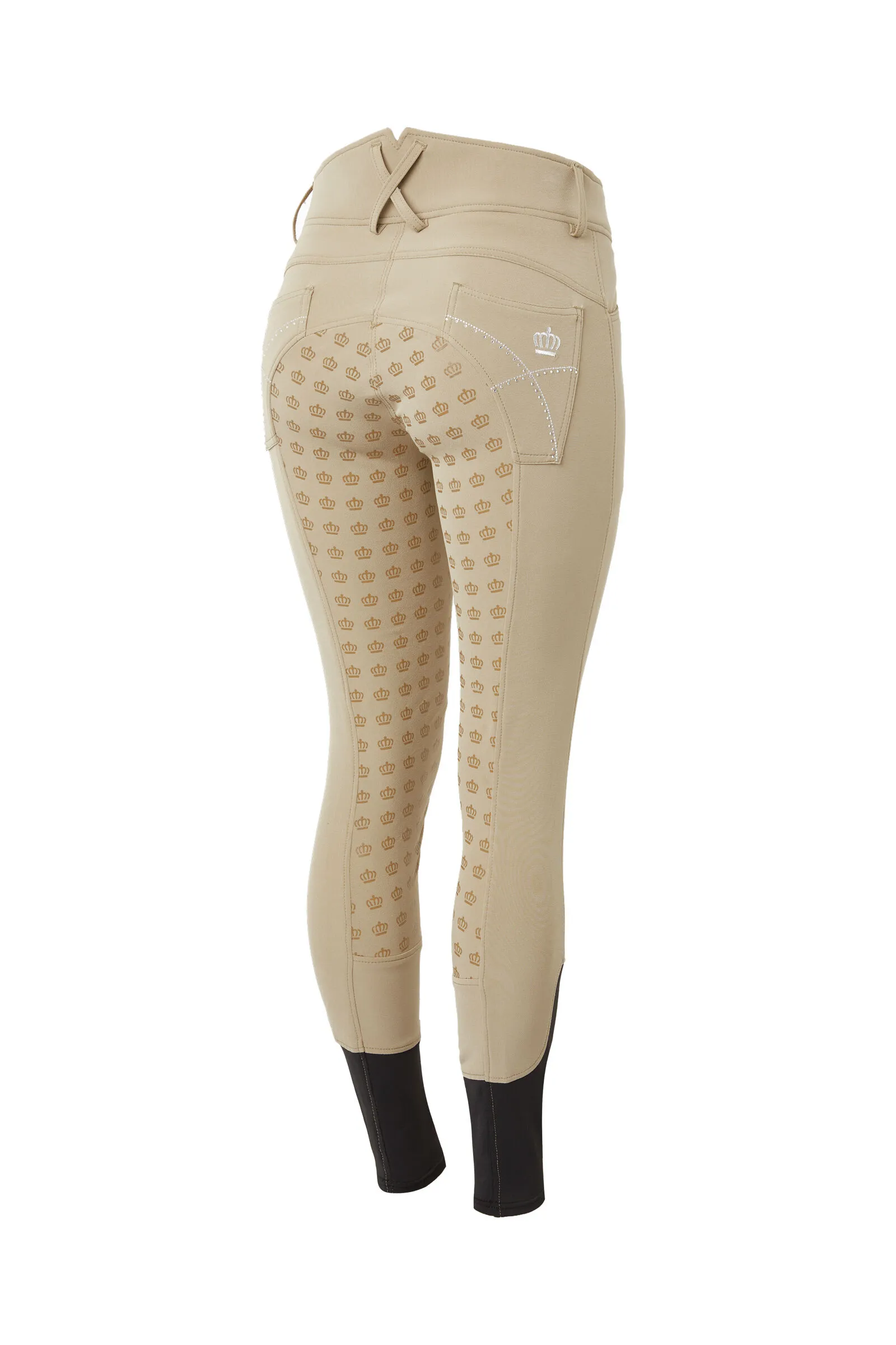 Horze Pantaloni da equitazione full in silicone con ricami e cristalli da donna