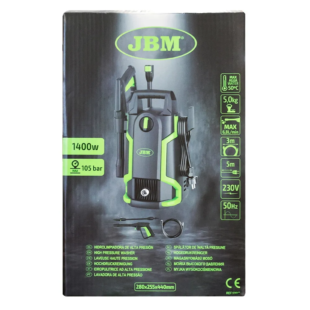 Idropulitrice 1400W elettrica a freddo pressione 105 bar JBM