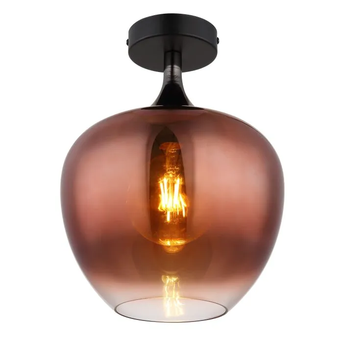Illuminazione Globo Lighting Maxy Plafoniera Cromo, Nero, 1-Luce
