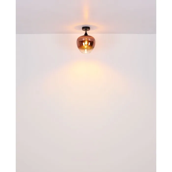 Illuminazione Globo Lighting Maxy Plafoniera Cromo, Nero, 1-Luce